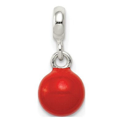 Sterling Silver Red Enamel Enhancer Pendant