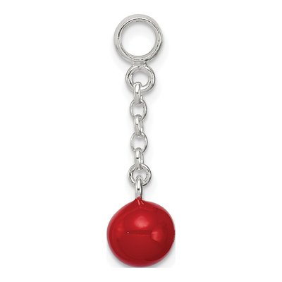 Sterling Silver Red Enamel Dangle Enhancer Pendant – view 2