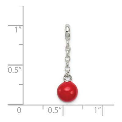 Sterling Silver Red Enamel Dangle Enhancer Pendant – view 3