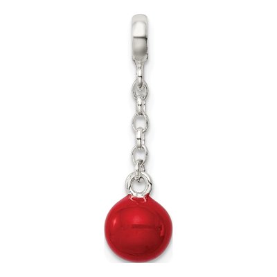 Sterling Silver Red Enamel Dangle Enhancer Pendant – view 4