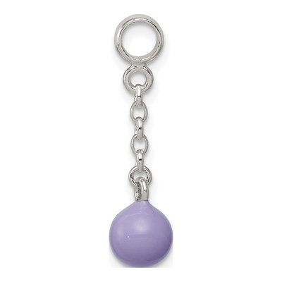 Sterling Silver Lilac Enamel Dangle Enhancer Pendant – view 2