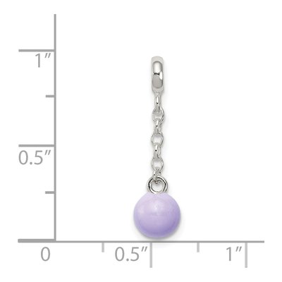 Sterling Silver Lilac Enamel Dangle Enhancer Pendant – view 3