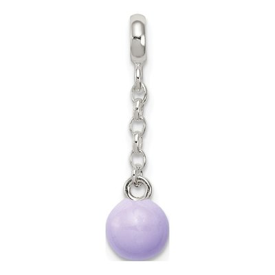 Sterling Silver Lilac Enamel Dangle Enhancer Pendant