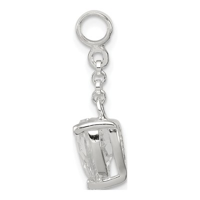Sterling Silver CZ Heart Dangle Enhancer Pendant – view 2