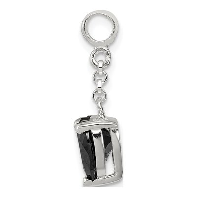 Sterling Silver CZ Heart Dangle Enhancer Pendant – view 2