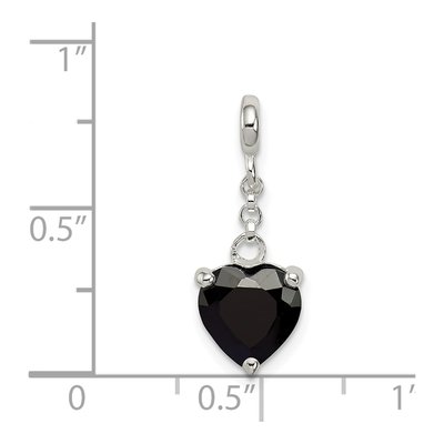 Sterling Silver CZ Heart Dangle Enhancer Pendant – view 3