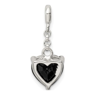 Sterling Silver CZ Heart Dangle Enhancer Pendant – view 4