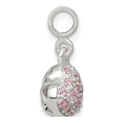 Sterling Silver CZ Puffed Heart Enhancer Pendant – view 2