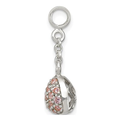 Sterling Silver CZ Puffed Heart Enhancer Pendant – view 2
