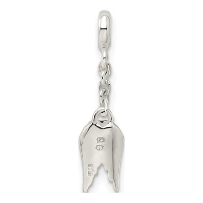 Sterling Silver Red Enamel Heart Wings Charm – view 5