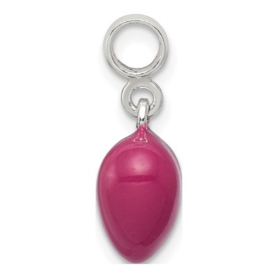 Sterling Silver Pink Enamel Heart Enhancer Pendant – view 2
