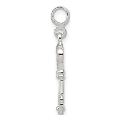 Sterling Silver CZ Key Pendant – view 2