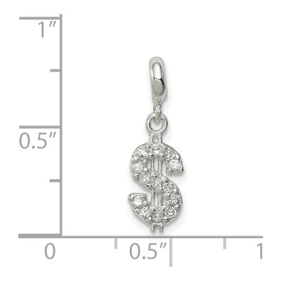 Sterling Silver CZ Dollar Sign Enhancer Pendant – view 4