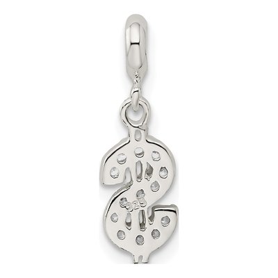 Sterling Silver CZ Dollar Sign Enhancer Pendant – view 5