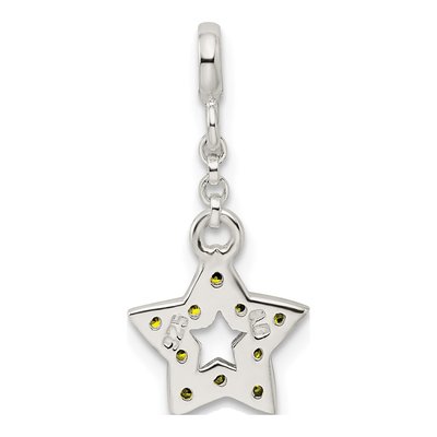 Sterling Silver CZ Star Dangle Enhancer Pendant – view 5