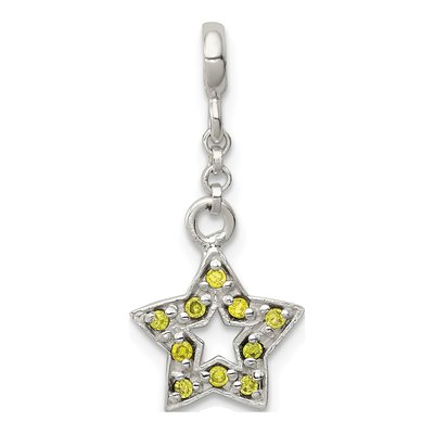 Sterling Silver CZ Star Dangle Enhancer Pendant