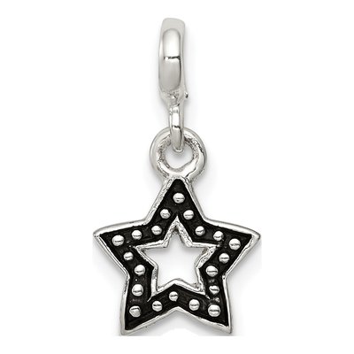 Sterling Silver Enameled Star Enhancer Pendant