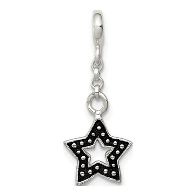 Sterling Silver Enameled Star Dangle Enhancer Pendant