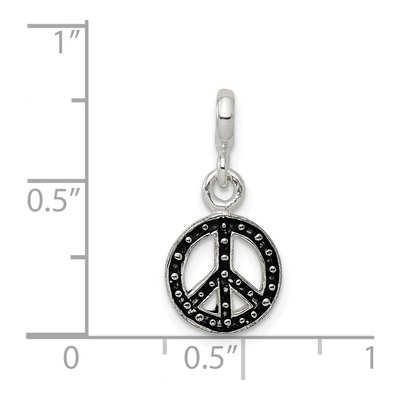 Sterling Silver Enameled Peace Symbol Enhancer Pendant – view 4