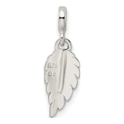 Sterling Silver Green Enamel Leaf Enhancer Pendant – view 5