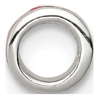 Sterling Silver Red Enamel Spacer Enhancer Bead – view 2