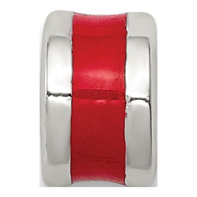 Sterling Silver Red Enamel Spacer Enhancer Bead – view 4