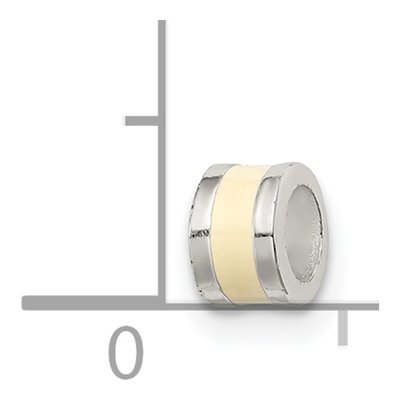 Sterling Silver Cream Enamel Spacer Enhancer Bead – view 3