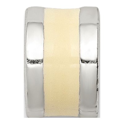 Sterling Silver Cream Enamel Spacer Enhancer Bead – view 4