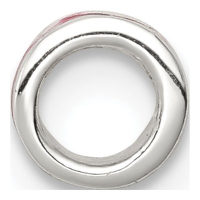 Sterling Silver Hot Pink Enamel Spacer Bead – view 2
