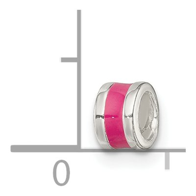 Sterling Silver Hot Pink Enamel Spacer Bead – view 3