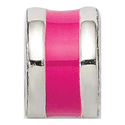 Sterling Silver Hot Pink Enamel Spacer Bead – view 4