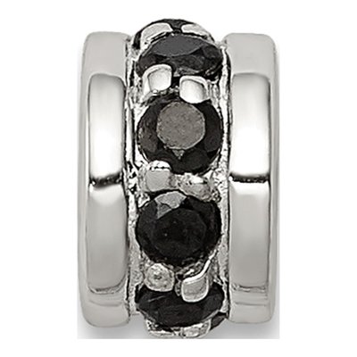 Sterling Silver CZ Spacer Enhancer Bead – view 3