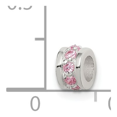 Sterling Silver CZ Spacer Enhancer Bead – view 3