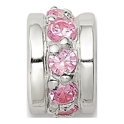 Sterling Silver CZ Spacer Enhancer Bead – view 4