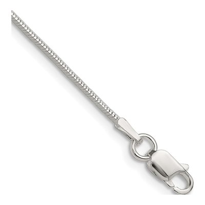 Sterling Silver 1mm Octagonal Snake Chain