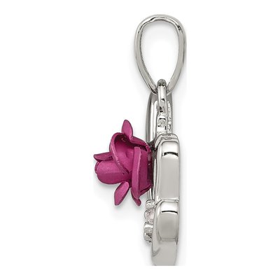 Sterling Silver CZ Aluminum Mom Pendant – view 3