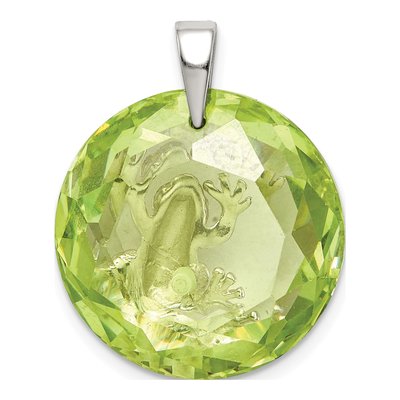 Sterling Silver CZ Frog Pendant – view 5