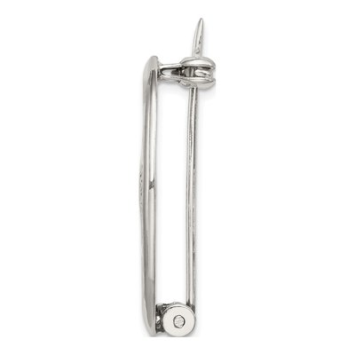 Sterling Silver Antiqued Claddagh Pin Pendant – view 3