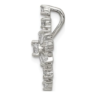 Sterling Silver CZ Snowflake Slide Pendant – view 3