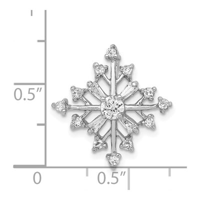Sterling Silver CZ Snowflake Slide Pendant – view 4