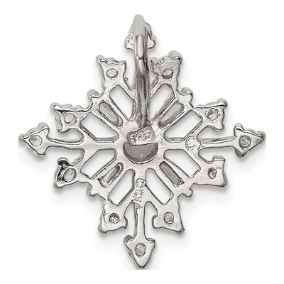 Sterling Silver CZ Snowflake Slide Pendant – view 5