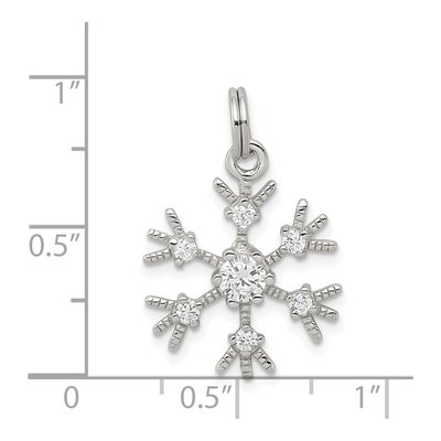 Sterling Silver CZ Snowflake Pendant – view 4