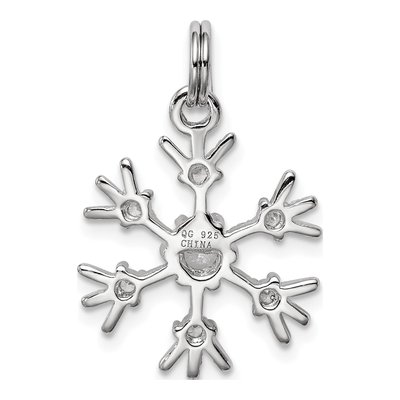 Sterling Silver CZ Snowflake Pendant – view 5