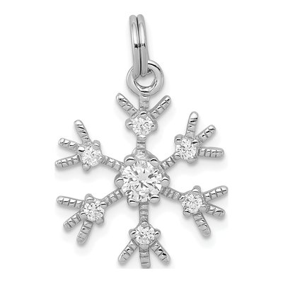 Sterling Silver CZ Snowflake Pendant