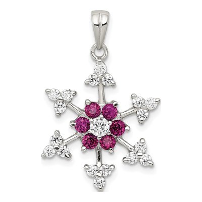 Sterling Silver CZ Snowflake Charm