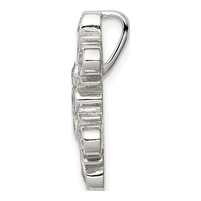 Sterling Silver CZ Snowflake Slide Pendant – view 3