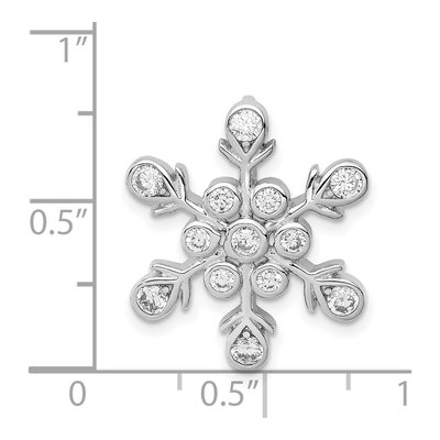 Sterling Silver CZ Snowflake Slide Pendant – view 4
