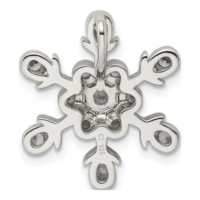 Sterling Silver CZ Snowflake Slide Pendant – view 5