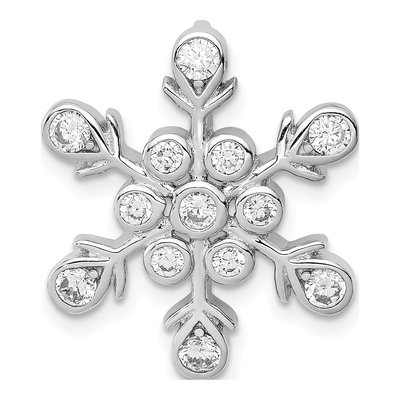 Sterling Silver CZ Snowflake Slide Pendant