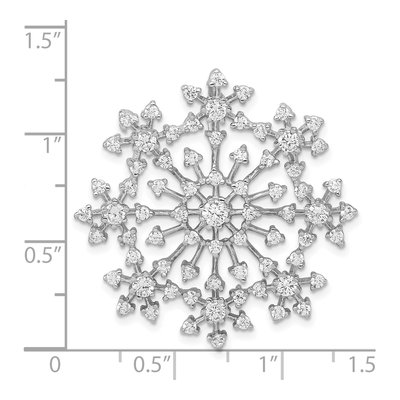 Sterling Silver CZ Snowflake Slide Pendant – view 4